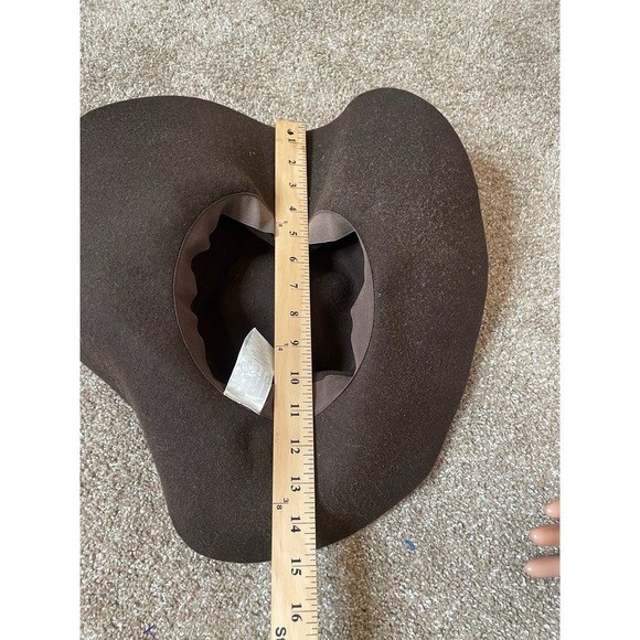 Free Press floppy hat chocolate brown gold chain brim wool Fall Winter OSFM - Picture 8 of 12